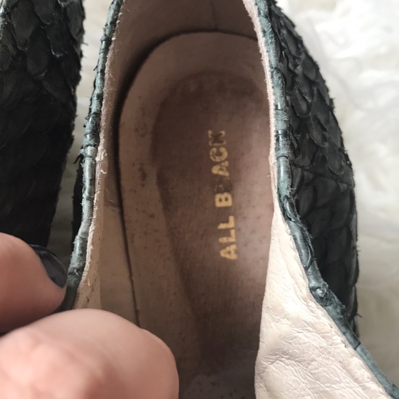 All Black Scale Lace Up Wedges - Picture 5 of 8